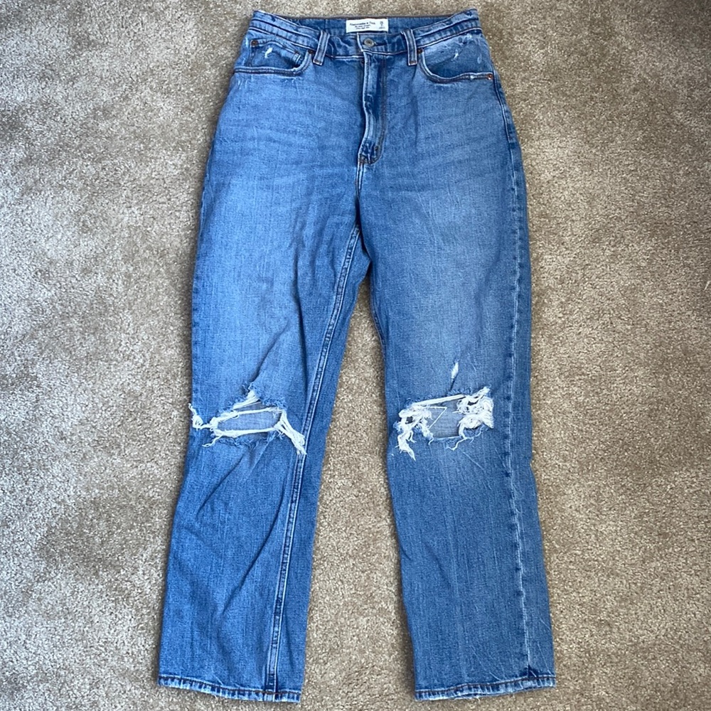 Abercrombie curve love super high rise ankle straight!